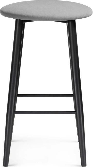 Полубарный табурет Гангток, катания сильвер / черный матовый