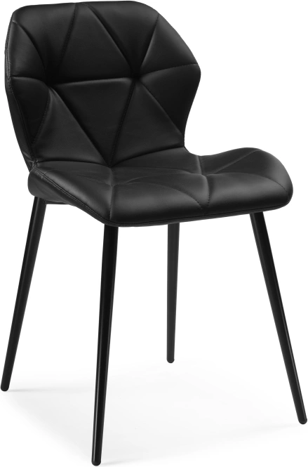 Стул Вальд, на металлокаркасе, черный / черный глянец