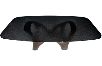 Обеденный стол Fusion, стекло, черный / шампань 