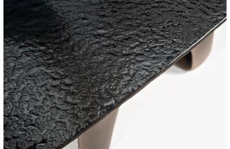 Обеденный стол Fusion, стекло, черный / шампань 