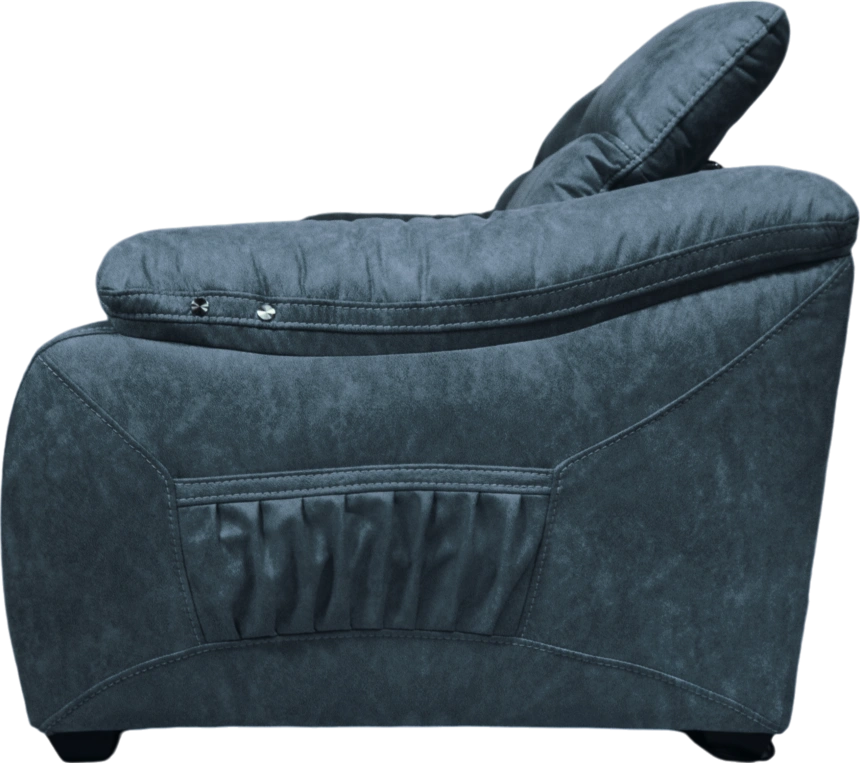 Диван прямой Флора, электрореклайнер, двухместный, экокожа Стайл 22 / Эбен