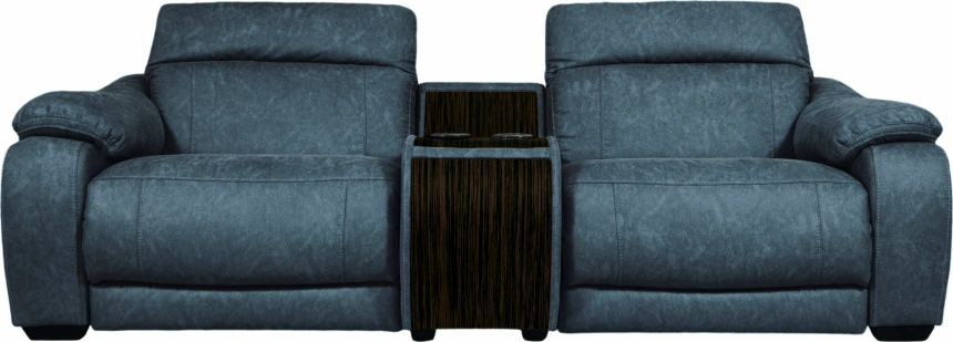 Диван прямой Флора, электрореклайнер, двухместный, экокожа Стайл 22 / Эбен