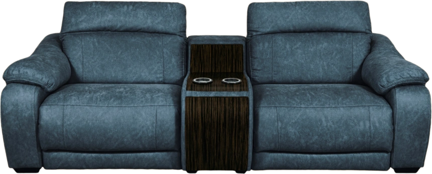 Диван прямой Флора, электрореклайнер, двухместный, экокожа Стайл 22 / Эбен