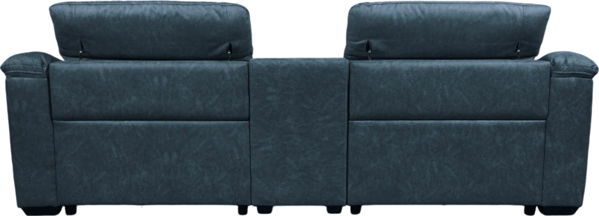 Диван прямой Флора, электрореклайнер, двухместный, экокожа Стайл 22 / Эбен