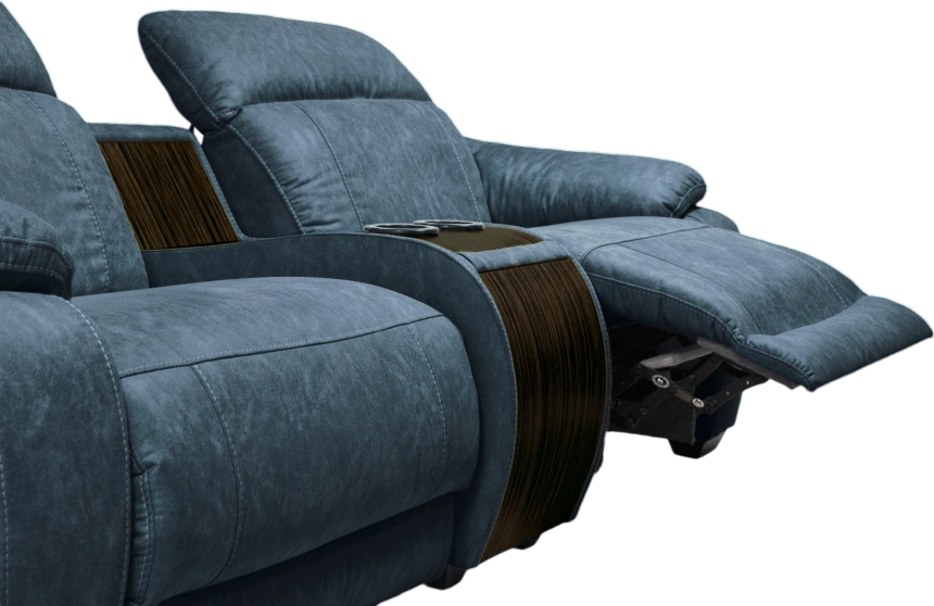 Диван прямой Флора, электрореклайнер, двухместный, экокожа Стайл 22 / Эбен