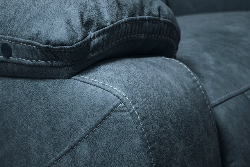 Диван прямой Флора, электрореклайнер, двухместный, экокожа Стайл 22 / Эбен