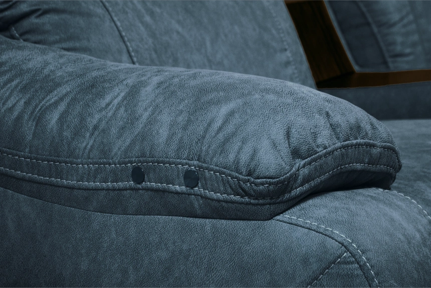 Диван прямой Флора, электрореклайнер, двухместный, экокожа Стайл 22 / Эбен