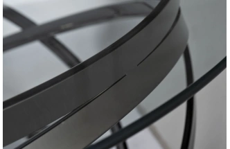 Журнальный стол GY-CT8402BL, 120x120x40, стекло, прозрачный / темный хром