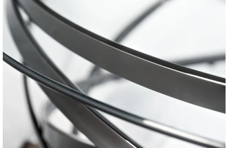 Журнальный стол GY-CT8402BL, 120x120x40, стекло, прозрачный / темный хром