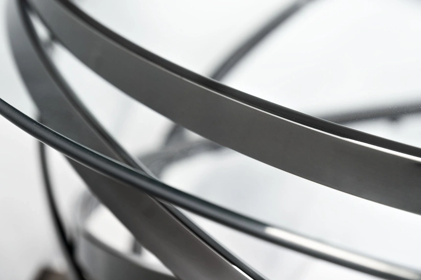 Журнальный стол GY-CT8402BL, 120x120x40, стекло, прозрачный / темный хром