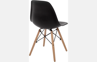 Стул Lupine Black, черный, пластик, светло-коричневый каркас