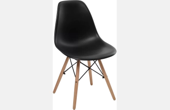 Стул Lupine Black, черный, пластик, светло-коричневый каркас