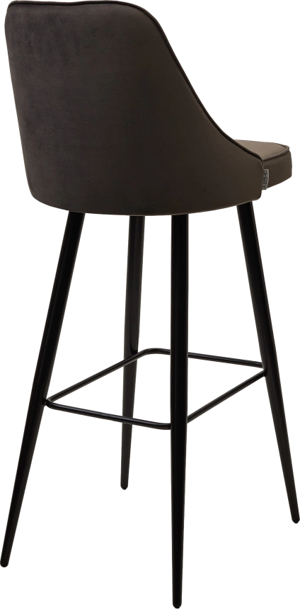 Барный стул Nepal-bar графит #14, велюр, черный каркас (H=78cm)