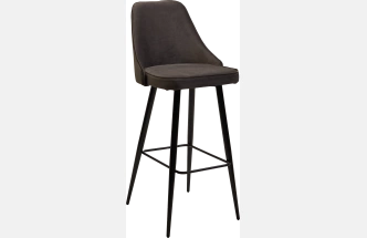 Барный стул Nepal-bar графит #14, велюр, черный каркас (H=78cm)