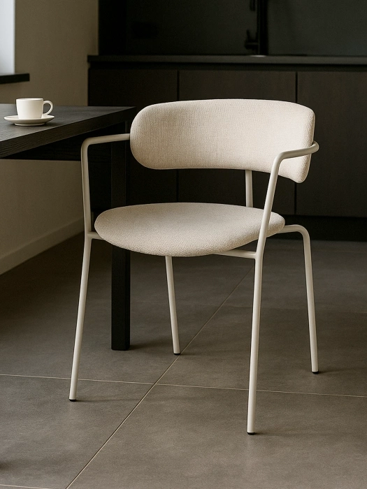 Стул-кресло Маки, бежевый / серый матовый