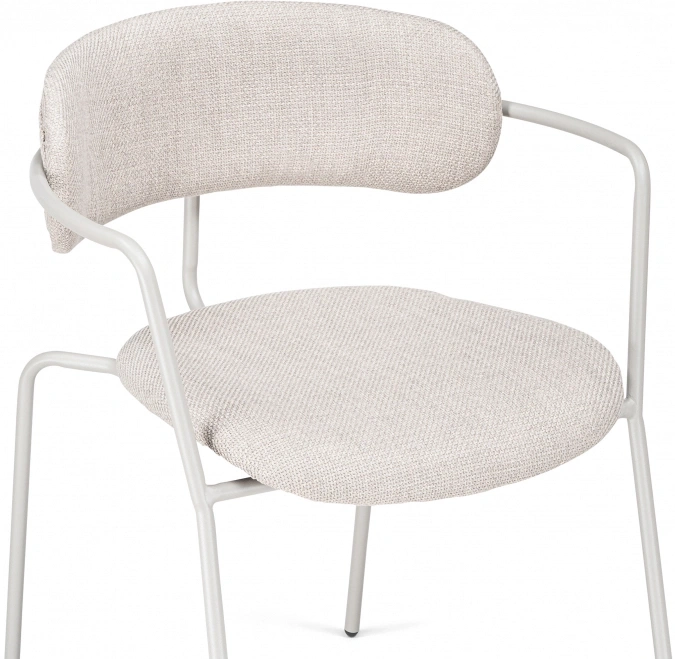 Стул-кресло Маки, бежевый / серый матовый