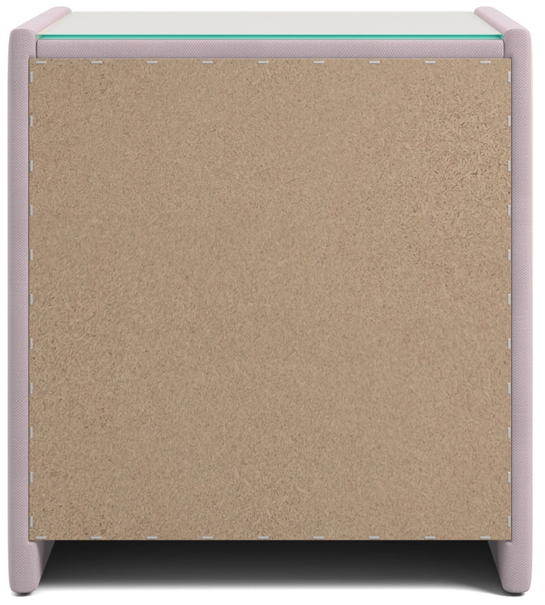 Тумба прикроватная Аризона, мягкая, с ящиками, велюр, альба роза