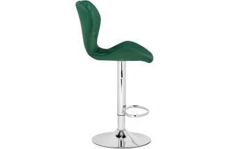 Барный стул Porch, с подножкой, зеленый / хром