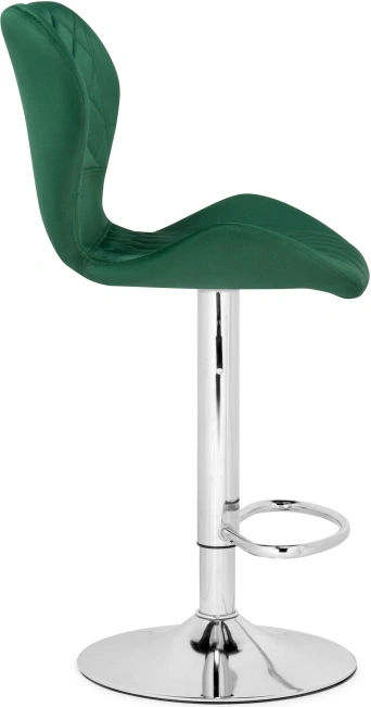 Барный стул Porch, с подножкой, зеленый / хром