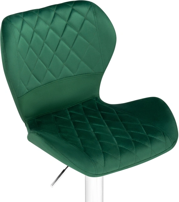 Барный стул Porch, с подножкой, зеленый / хром