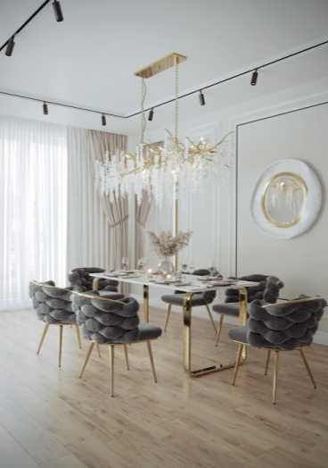 Кухонный стол Селена 4, 160x90x77, керамика, белый мрамор, каркас золотой