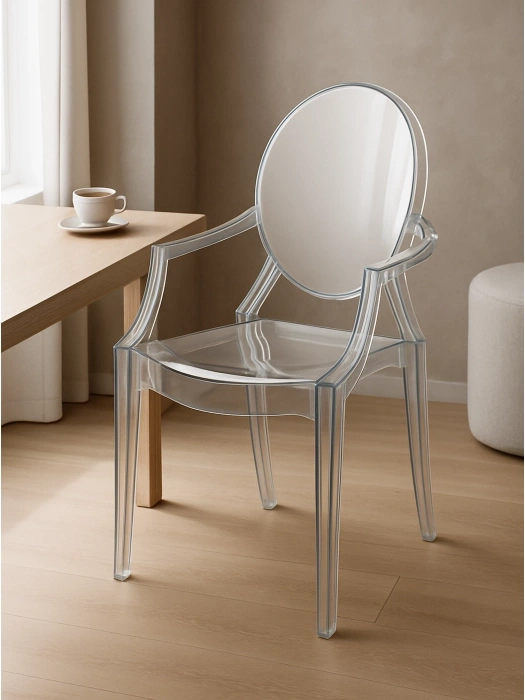 Пластиковый стул Luis, с подлокотниками, серый