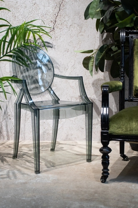 Пластиковый стул Luis, с подлокотниками, серый