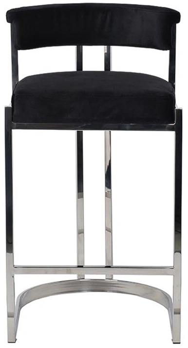 Барный стул GY-B8216-BL, велюр, черный / хром