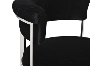 Барный стул GY-B8216-BL, велюр, черный / хром  