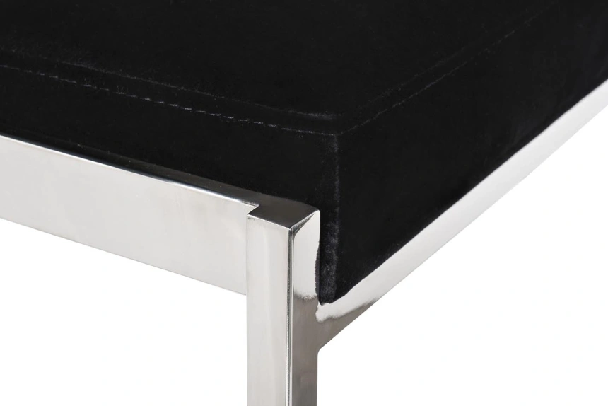 Барный стул GY-B8216-BL, велюр, черный / хром