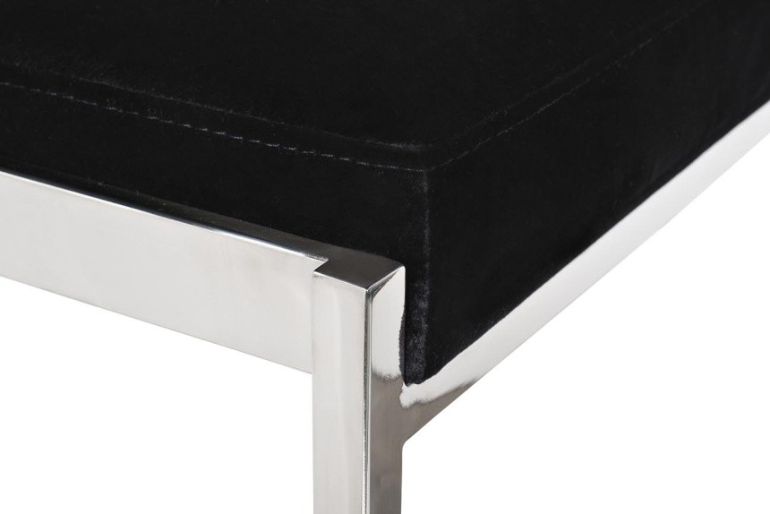 Барный стул GY-B8216-BL, велюр, черный / хром  