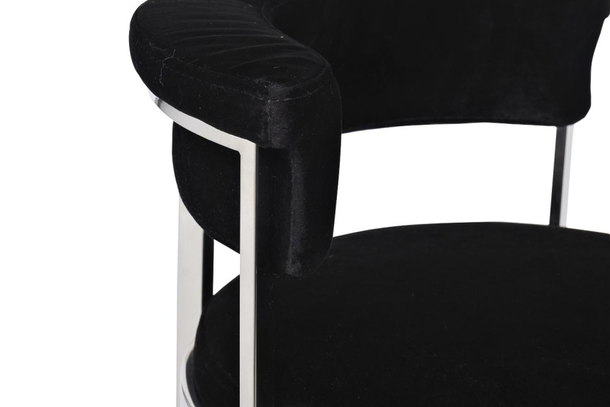 Барный стул GY-B8216-BL, велюр, черный / хром  