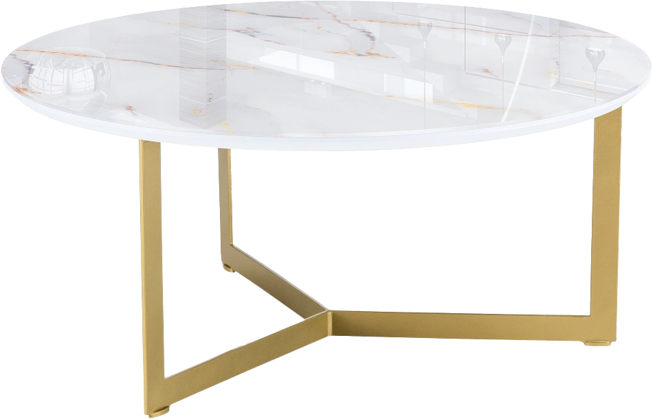 Журнальный стол Роб D-700, стекло, аурум, каркас золотой