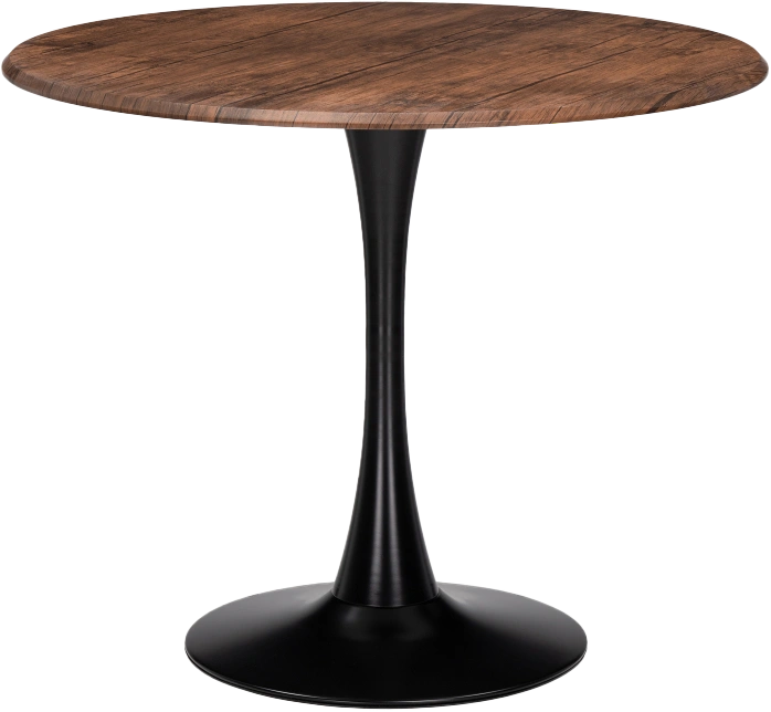 Кухонный стол Тулип, 90x73, МДФ, орех кантри, каркас черный