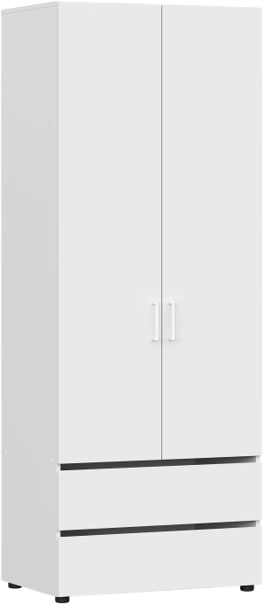 Шкаф двухдверный Валенсия, распашной для одежды, белый текстурный