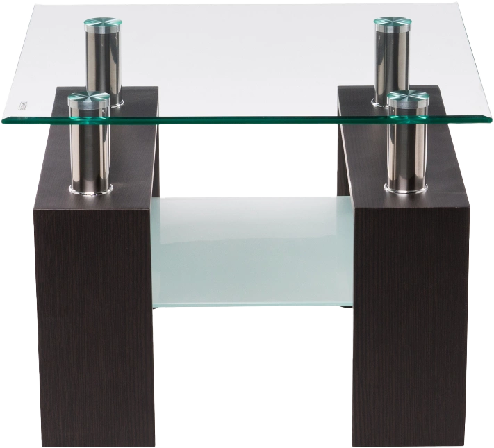 Журнальный стол ST-052, 60x60, стекло, wenge, каркас темно-коричневый 