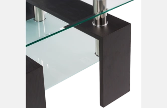 Журнальный стол ST-052, 60x60, стекло, wenge, каркас темно-коричневый 