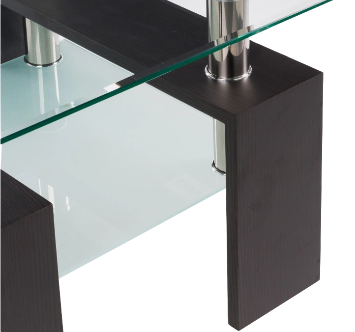 Журнальный стол ST-052, 60x60, стекло, wenge, каркас темно-коричневый 