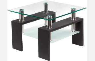Журнальный стол ST-052, 60x60, стекло, wenge, каркас темно-коричневый 
