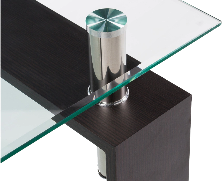 Журнальный стол ST-052, 60x60, стекло, wenge, каркас темно-коричневый 