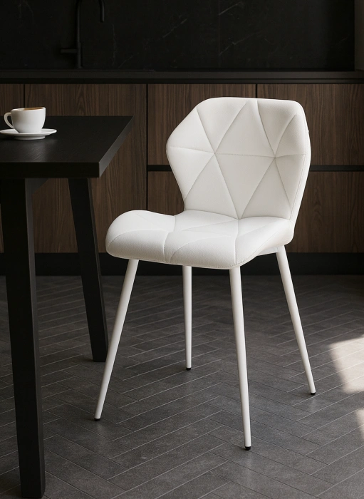 Стул Вальд, на металлокаркасе, белый / белый глянец