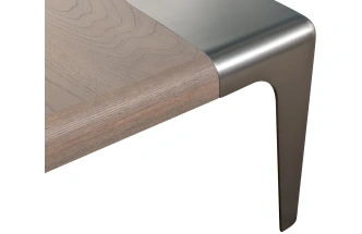 Журнальный стол Smooth, 140x140x35, МДФ, шпон, светло-коричневый / латунь  