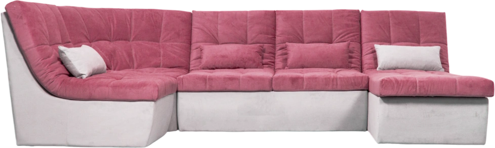 Диван угловой София 2, Tenerife holly berry, Tenerife silver, с задней тканью