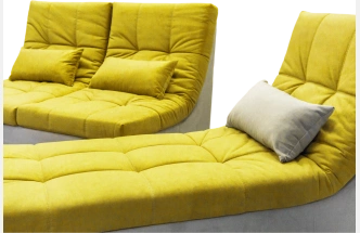 Диван угловой София 2 удлиненный, Catania lemon, Catania smoke, с задней тканью