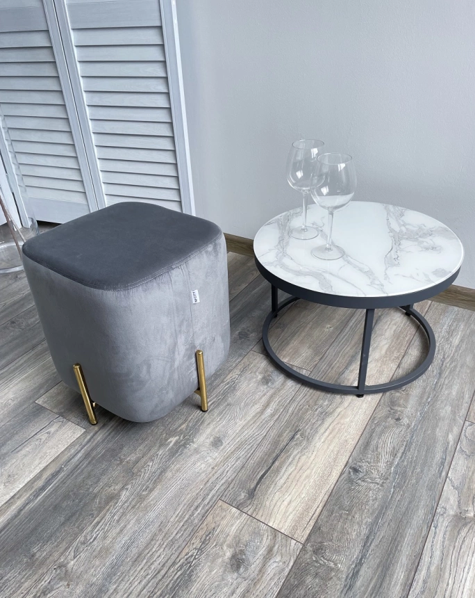 Пуф Ares, Bluvel-14 grey / gold