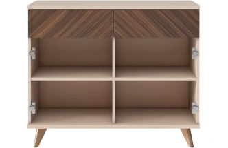 Комод Хармони, с двумя ящиками, Бежевый / Древесный