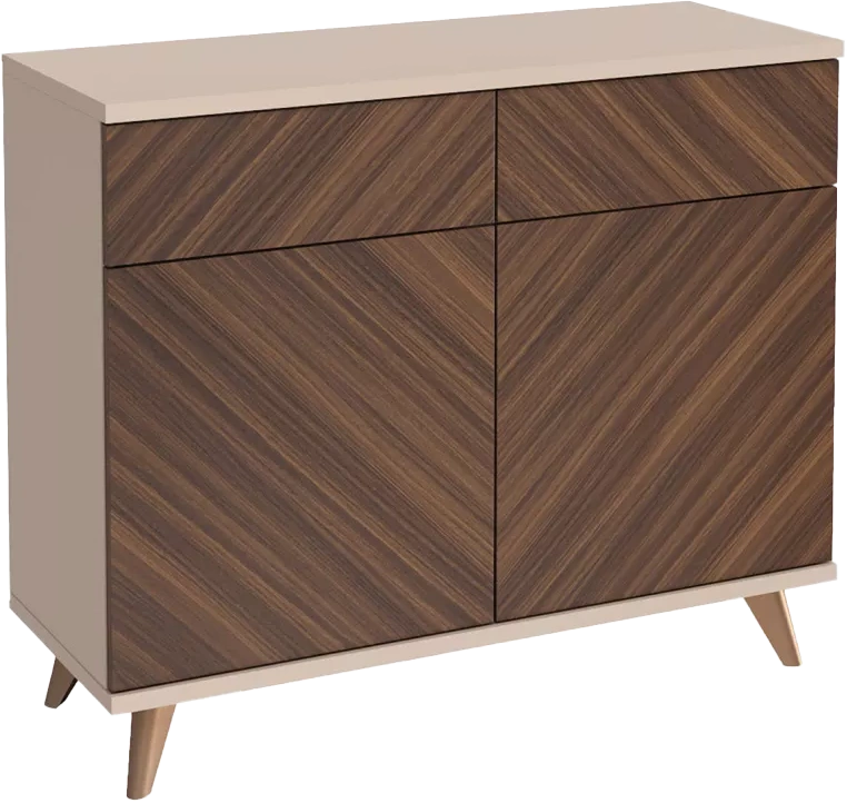 Комод Хармони, с двумя ящиками, Бежевый / Древесный