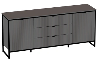 Тумба Нора, с глухими дверями, металл бруклин / графит