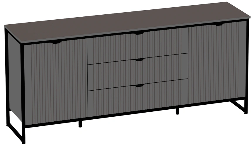 Тумба Нора, с глухими дверями, металл бруклин / графит