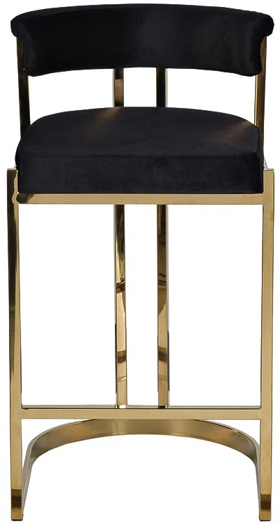 Барный стул GY-B8216GOLD-BL , велюр, черный / золото